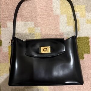 Jcrew Black Leather Shoulder Handbag